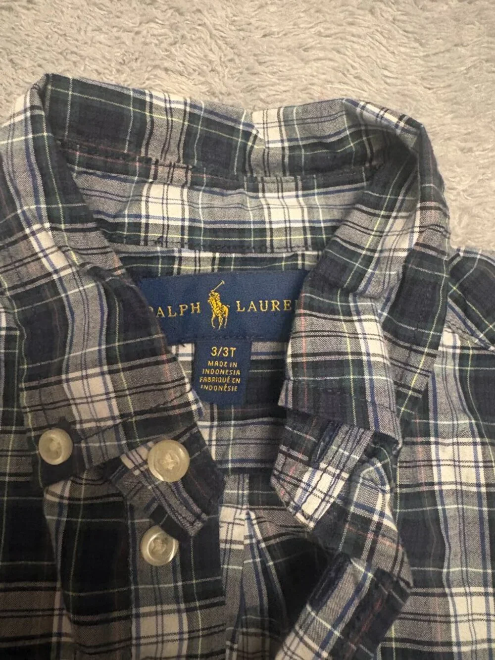 Ralph Lauren Button Up Polo Shirt Long Sleeve Kids Size 3T